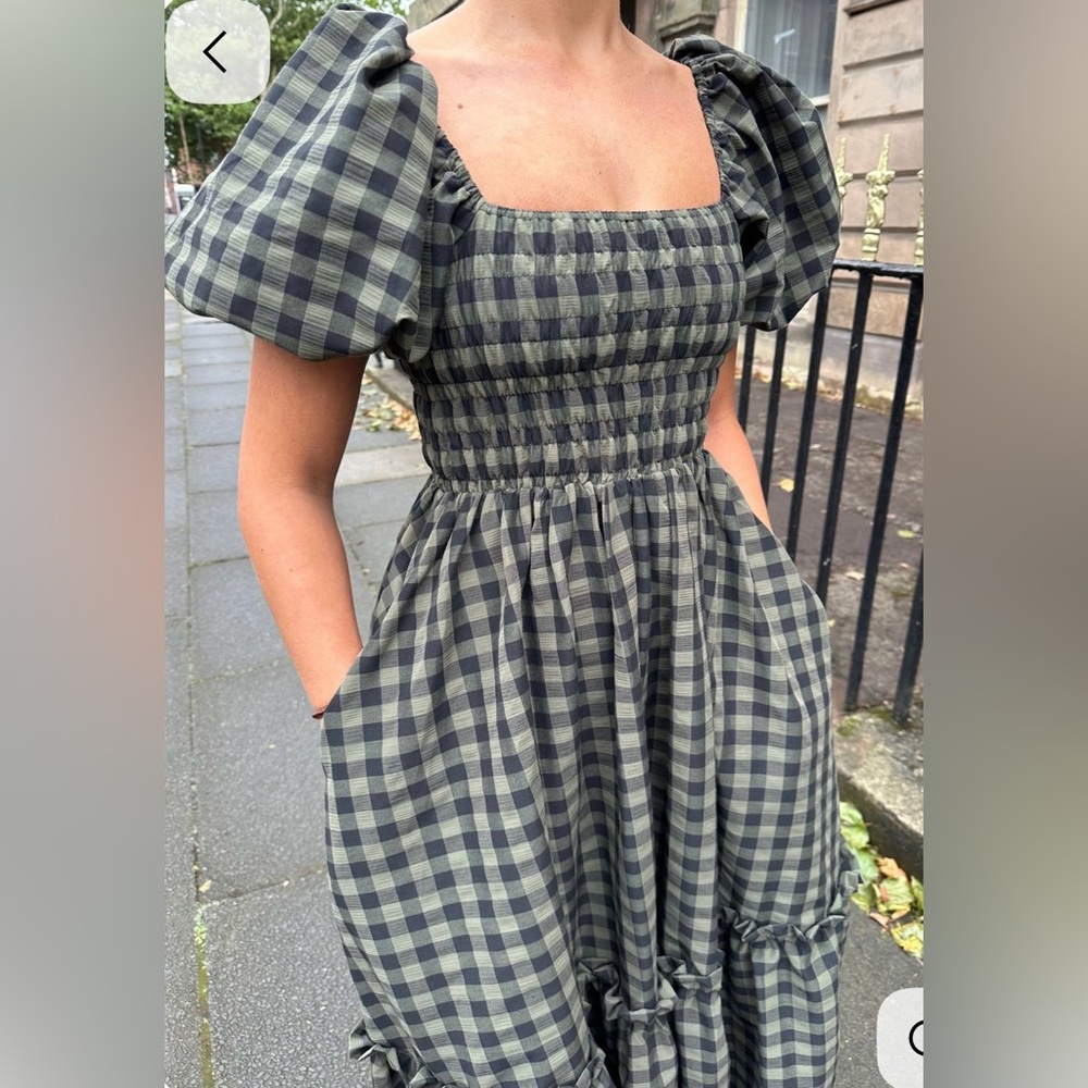 Molly the Label Khaki Gingham Dress